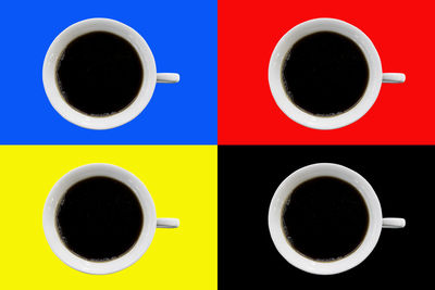 Directly above shot of black coffee on table