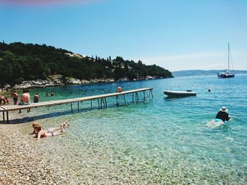 Boats in sea