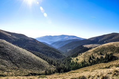 Scenic view of mountains at bucegi natural park