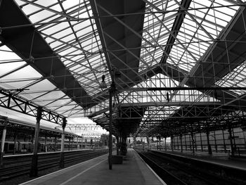 Train at railroad station platform