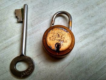 High angle view of coins on table