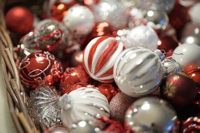 Full frame shot of christmas decorations