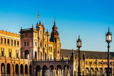 Historic building against clear blue sky