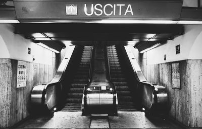 View of empty subway station