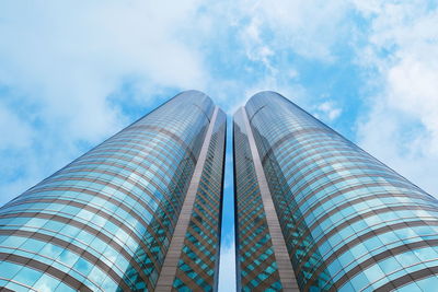 Low angle view of modern building against sky