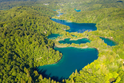 High angle view of waterfall