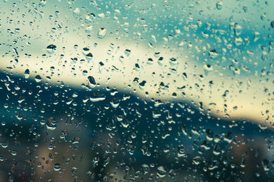 Raindrops on glass