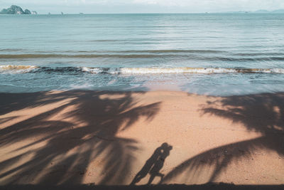 Shadow of people on beach