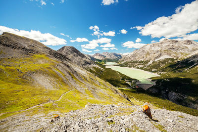 Scenic view of mountains against sky