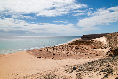 Scenic view of beach against sky