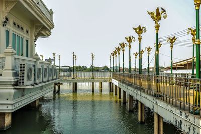 Bridge over river against sky