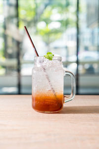 Close-up of drink on table