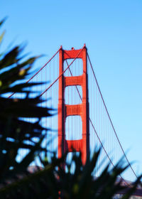 Low angle view of suspension bridge