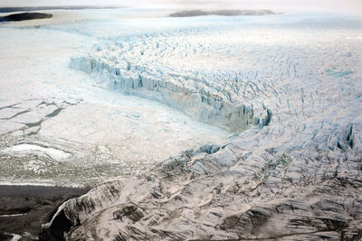 Aerial view of glacier