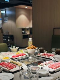 Place setting in restaurant