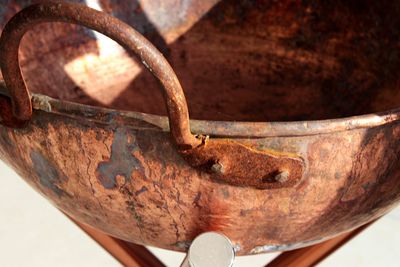 Close-up of rusty kitchen utensil