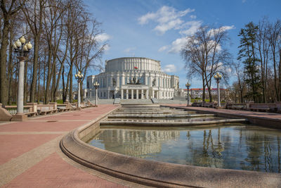 Bridge over river against sky