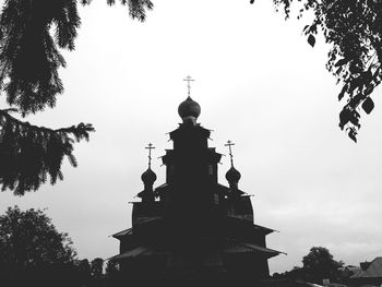 Low angle view of temple against sky