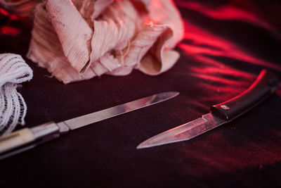 Close-up of knives