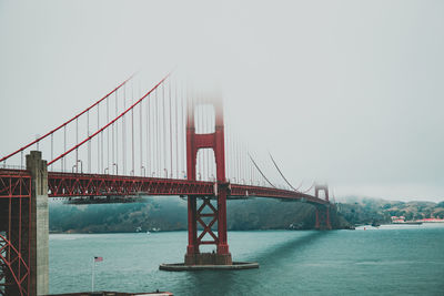 Suspension bridge over sea