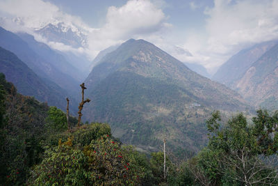 Scenic view of mountains against sky