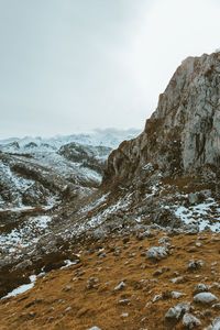 Scenic view of rocky mountains against sky