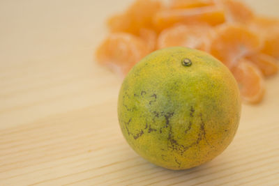 Close-up of fruit on table