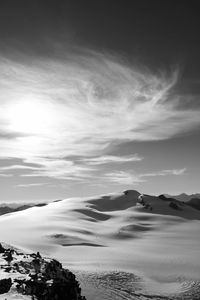 Scenic view of winter against sky