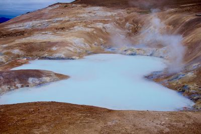 Scenic view of volcanic landscape, krafla, iceland