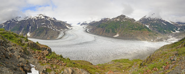 Panorama of the salmon glacier in the coastal range of british columbia