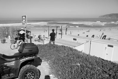 Tourists on beach