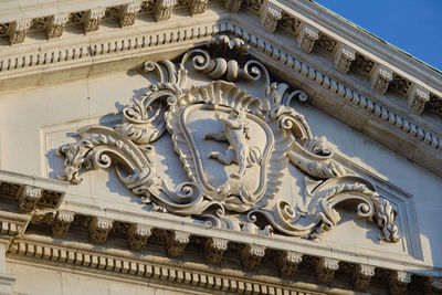 Low angle view of statue of historic building