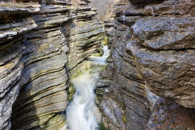 Scenic view of waterfall