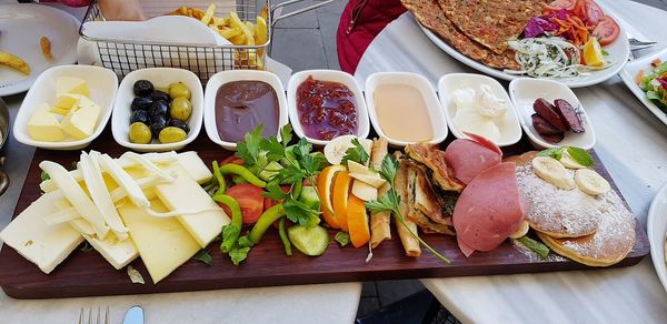 Close-up of served food in plate