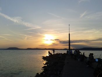 Scenic view of sea at sunset