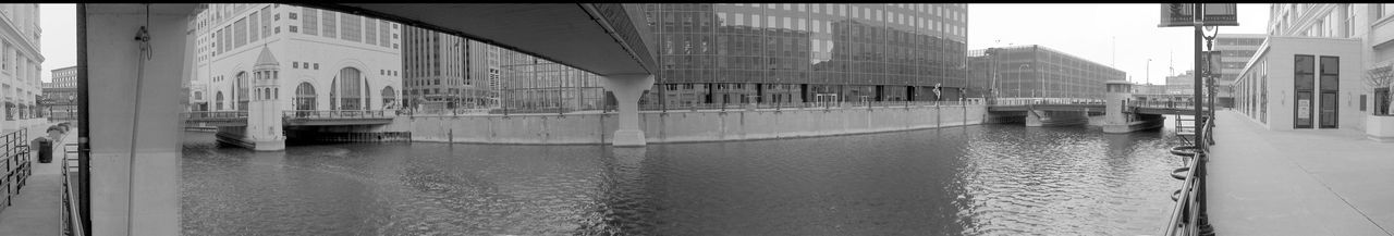 Reflection of buildings in water