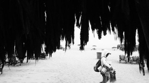 Man walking on road