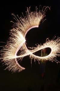 Firework display at night