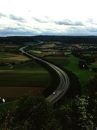 Aerial view of rural landscape