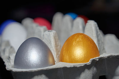 Close-up of easter eggs