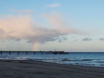 Scenic view of sea against sky at sunset