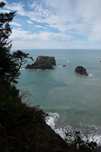 High angle view of sea against sky