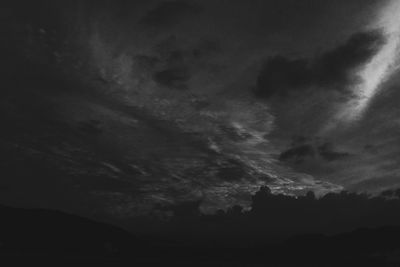 Low angle view of sky at night