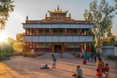 Group of people in front of building