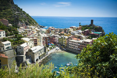 High angle view of italian city