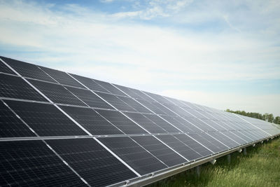 Solar panels on field