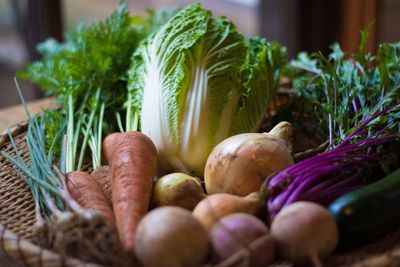 Close-up of vegetables in basket