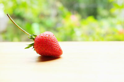 Close-up of strawberry on table