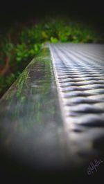 Close-up of railing