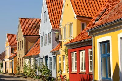 Low angle view of residential buildings against sky